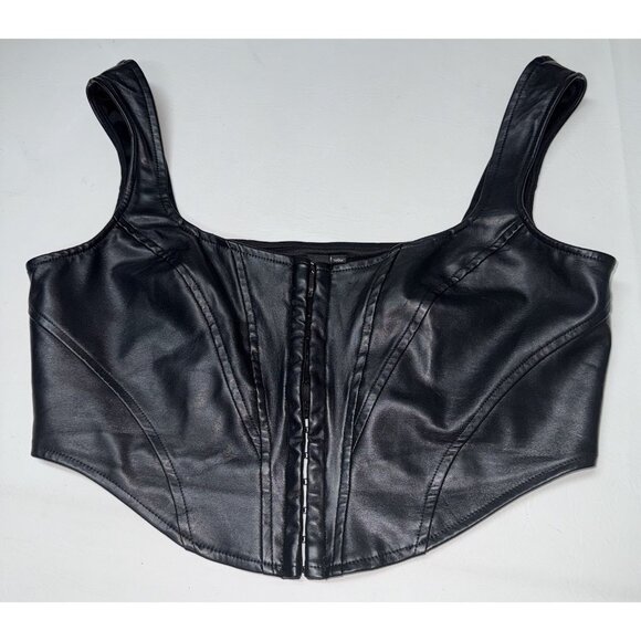 Windsor Black Corset Tank Top Size L Hook Eye Closure Goth Grunge Sexy Romantic - Picture 1 of 12